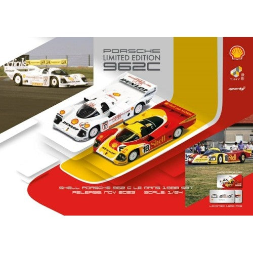 1/64 Porsche 962C Shell Combo Le Mans 1988 No.18 And Dunlop Supercup H.J.Stuck 1987 No.17 (Sparky X Tiny X Shell)