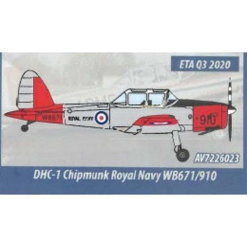 1/72 Dhc1 Chipmunk Royal Navy Wb671/910