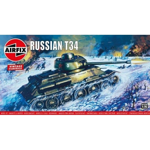 1/76 T-34 Tank (Vintage Classics) (Plastic Kit)