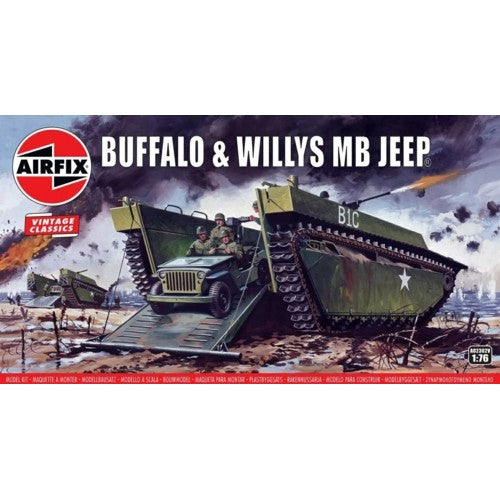 1/76 Buffalo Amphibian Lvt And Jeep (Plastic Kit)