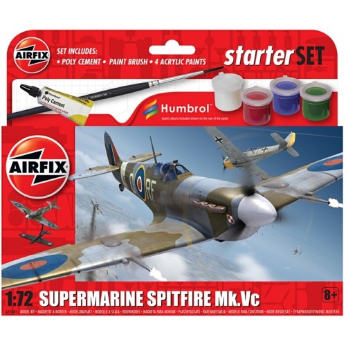 1/72 Small Beginners Set Supermarine Spitfire Mkvc (Plastic Kit)