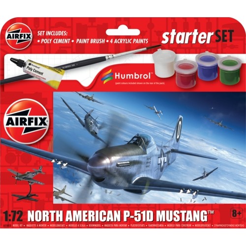 1/72 Starter Set - North American P-51D Mustang (Plastic Kit)