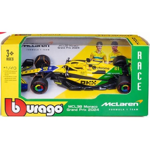 1/43 Mclaren Mcl38 F1 2024 Piastri Senna Livery Monaco 2024 Special- Card Box