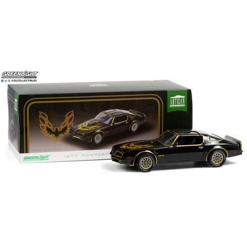 1/18 1977 Pontiac Firebird Trans Am Starlite Black With Golden Eagle Hood - Artisan Collection