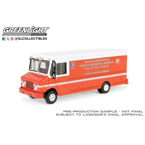 1/64 H.D. Trucks Series 25 - 2019 Step Van - Dallas Regional Urban Search & Rescue - Rescue Operations Support - Dallas Fire Department, Dallas, Texas Solid Pack