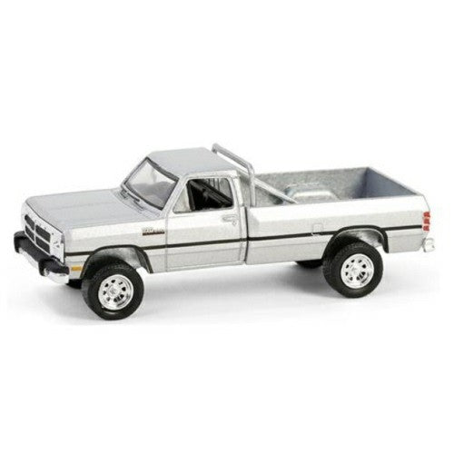 1/64 All Terrain Series 16 - 1992 Dodge Ram D250 Power Ram Lifted With Rollbar - Sterling Silver
