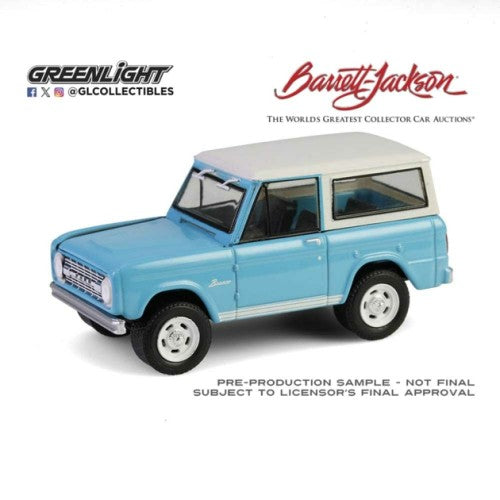 1/64 Barrett-Jackson Series 15 - 1966 Ford Bronco Custom Suv - Turquoise Blue - Scottsdale 2024