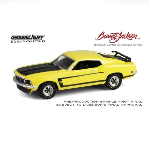 1/64 Barrett-Jackson Series 15 - 1969 Ford Mustang Boss 302 - Bright Yellow - Scottsdale 2024