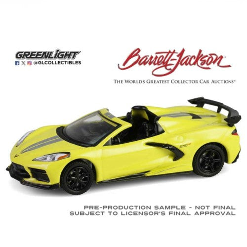 1/64 Barrett-Jackson Series 15 - 2022 Chevrolet Corvette C8.R Championship Edition Convertible - Yellow - Scottsdale 2024