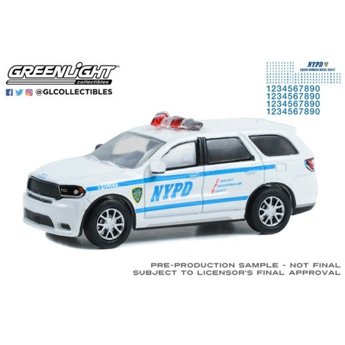 1/64 Hot Pursuit - 2019 Dodge Durango With Nypd Squad Number Decal Sheet