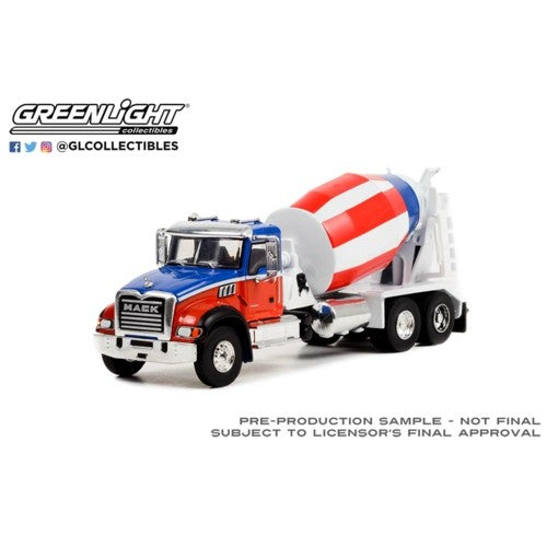 1/64 S.D. Trucks Series 15 2019 Mack Granite Cement Mixer Red/White/Blue