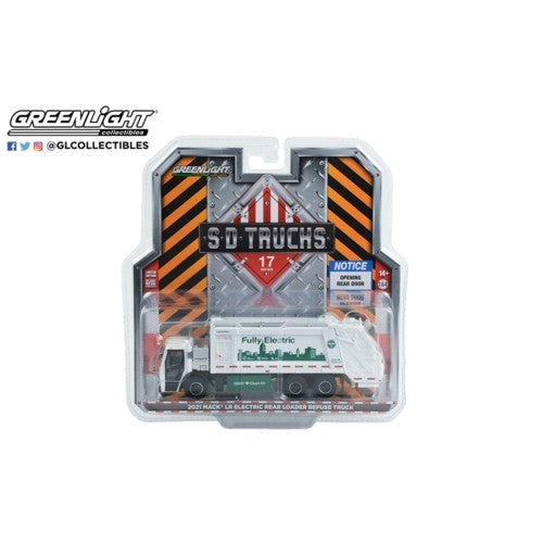 1/64 S.D. Trucks Series 17 2021 Mack Lr Electric Rear Loader Refuse Truck Dsny Fully Electric