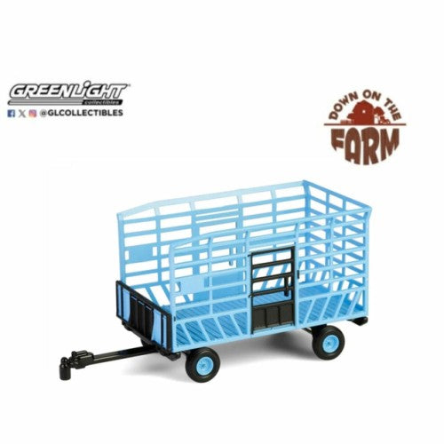 1/64 Down On The Farm Series 10 - Bale Throw Wagon - Light Blue Solid Pack