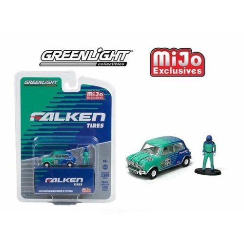 1/64 1967 Morris Cooper S Falken Tires Livery And Race Figur