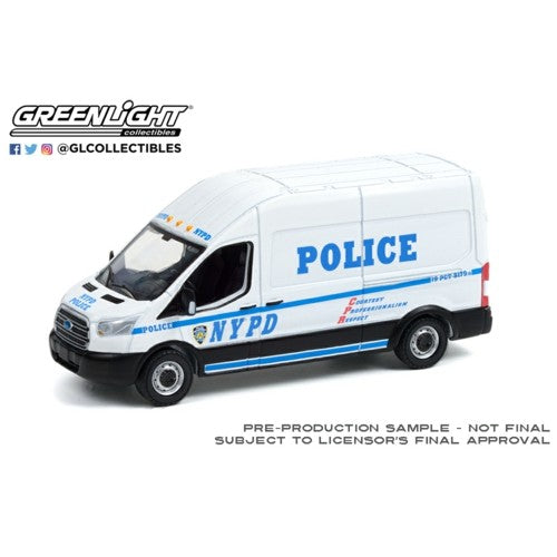 1/64 Road Runners Series 2 2015 Ford Transit Lwb High Roof Nypd Solid Pack