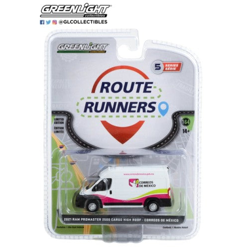 1/64 Route Runners Series 5 2021 Ram Promaster 2500 Cargo High Roof Correos De Mexico