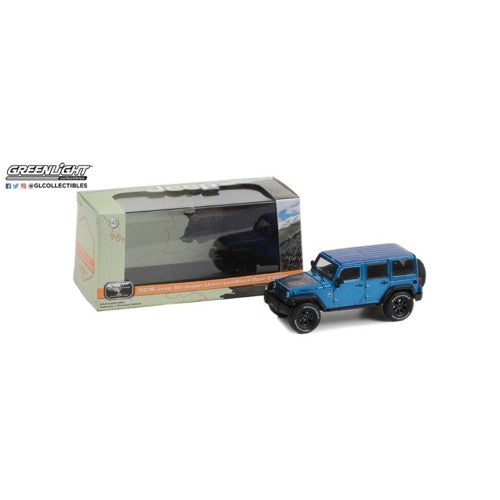 1/43 2014 Jeep Wrangler Unlimited Black Bear Edition - Jeep Official Badge Of Honor - Black Bear Pass, Telluride, Colorado - Hydro Blue Pearl