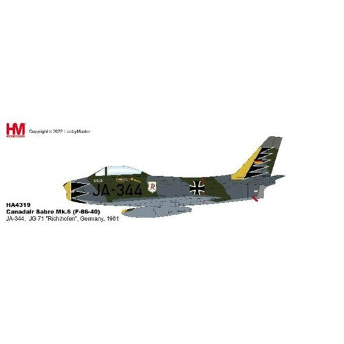 1/72 Sabre Mk.6 (F-86F-40) Ja-344, Jg 71 Richthofen, Germany, 1961