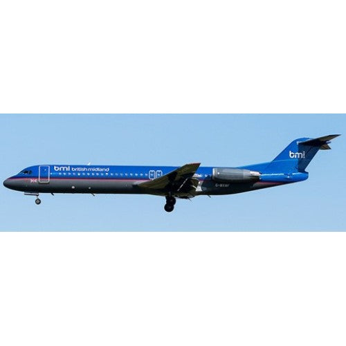 1/200 British Midland Fokker 100 Reg: G-Bxwf With Stand