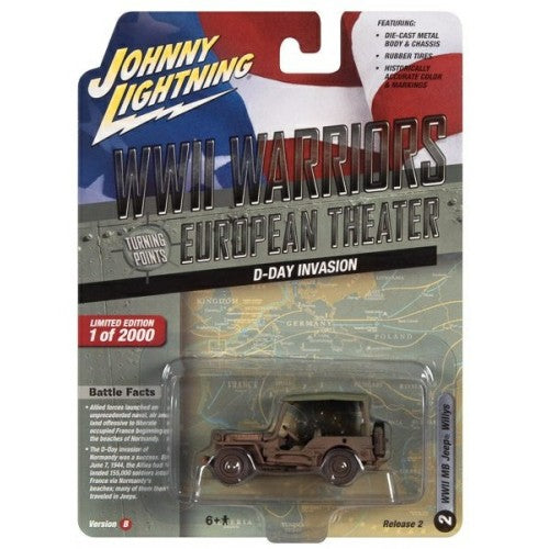 1/64 Johnny Lightning Greatest Generation 2022 Release 2B Mb Willys Jeep D-Day Invasion Of Normandy