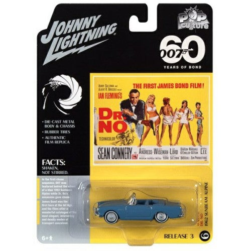 1/64 Johnny Lightning Pop Culture Release 3 2021 James Bond 1962 Sunbeam Alpine Tiger (Dr. No) Lake Blue
