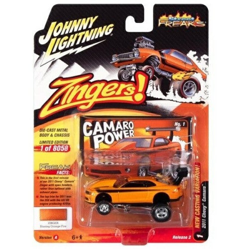 1/64 Johnny Lightning Street Freaks Release 2 2022 A 2011 Chevy Camaro Sunset Orange (Zingers)