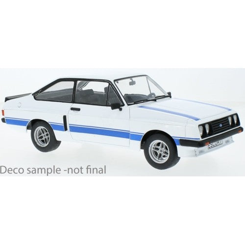 1/18 Ford Escort Mk Ii R White With Blue Bonnet Stripes