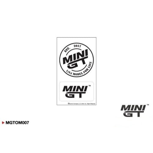 Mini Gt - White Logo Sticker Set (8X13.8Cm)