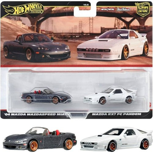 Hot Wheels 2 Pack '04 Mazda Mazdaspeed Miata And Mazda Rx7 Fc Pandem And '93 Ford Escort Rs Cosworth