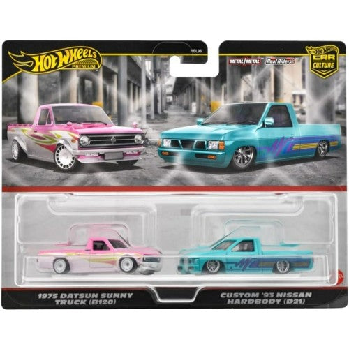 Hot Wheels 1975 Datsun Sunny Truck (B120) And Custom '93 Nissan Hardbody (D21)