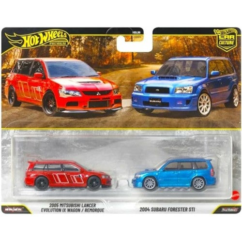 Hot Wheels 2 Pack Mitsubishi Evo Wagon And Subaru Forester