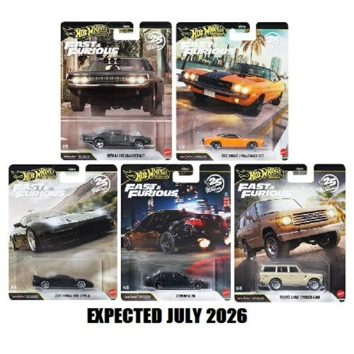 Expected July X10 Hotwheels Fast And Furious Premium Assortment Case Q 2026 25Th Anniversary