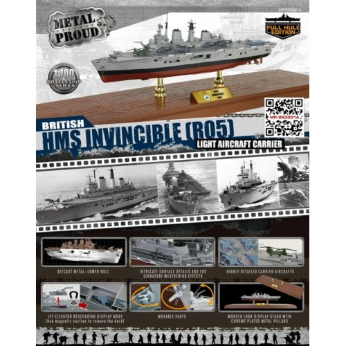 1/700 British Hms Invincible R05 -Light Aircraft Carrier - Full Hull