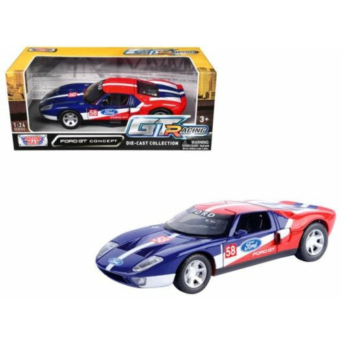 1/24 Ford Gt Concept Gt Racing Blue Red And White No.58