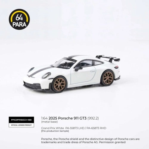 1/64 Porsche 911 Gt3 (992.2) Grand Prix White 2025 (Rhd)