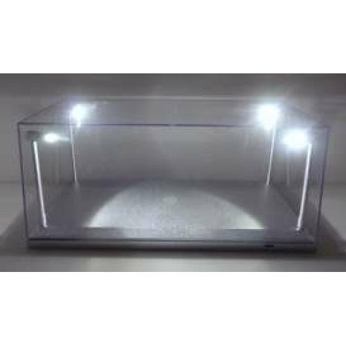 1/18 Led Display Case 4 Adjustable Lights 35 X 15 X 16Cm With Silver Base