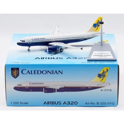 1/200 Caledonian Airways Airbus A320-231 G-Cvyg (Batman Tail) With Stand Ltd 120Pcs