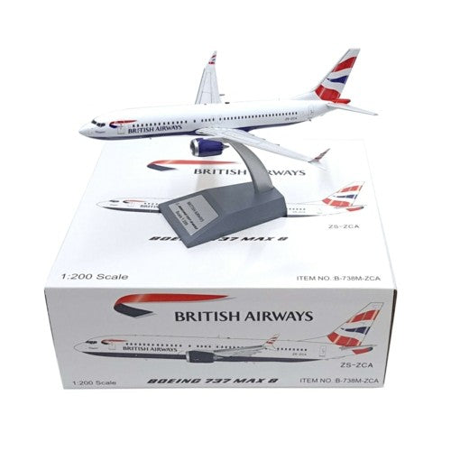 1/200 B737-8Max British Airways Zs-Zca With Stand 73Pcs